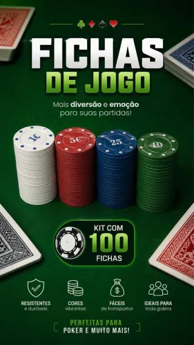 Kit com 100 fichas para dominó em baralho
