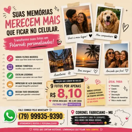 Fotos polaroid personalizadas 