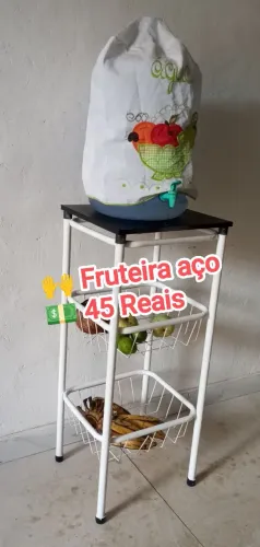 Fruteira aço 2 cestos 
