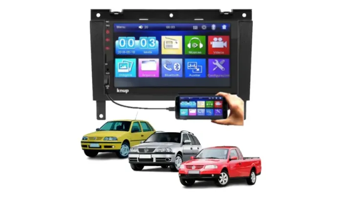 Central Multimídia Som Painel com Moldura 2din 7 Polegadas para o Gol Saveiro G3