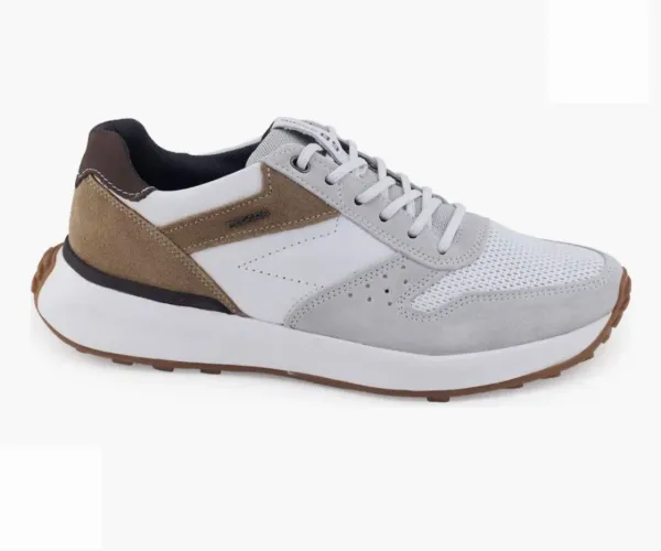 Tênis Pegada Masculino Couro Branco Original