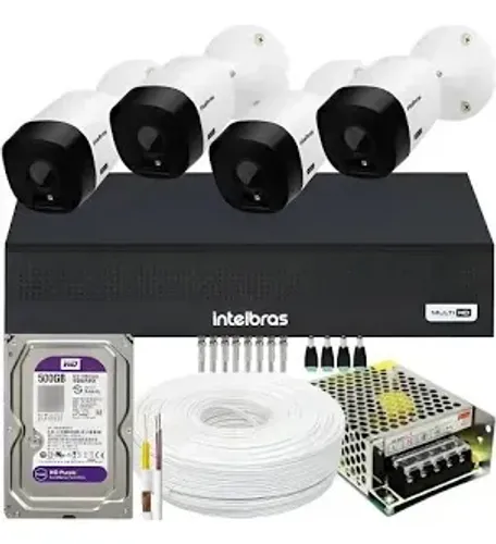 Kit 4 câmaras Intelbras