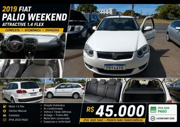 Fiat Palio Week. Attractive 1.4 Fire Flex 8V 2019
