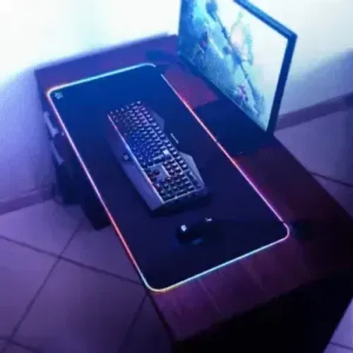 Mouse Pad Gamer RGB Grande 80x30cm LED na Borda Novo