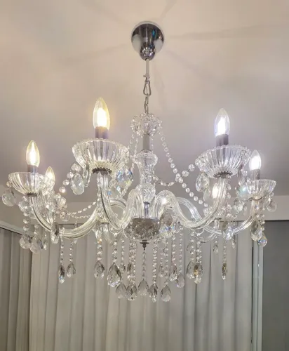Lustre cristal 8 lâmpadas