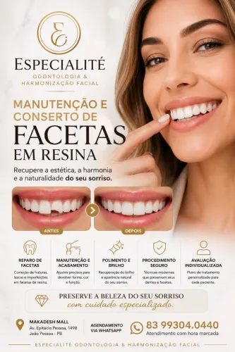 MANUTENÇÃO E CONSERTO DE FACETAS EM RESINA EM JOÃO PESSOA
