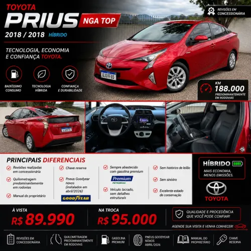 Toyota Prius Hybrid 1.8 16V 5P Aut. 2018