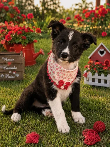 Super lindinha border collie fêmea branca e preta