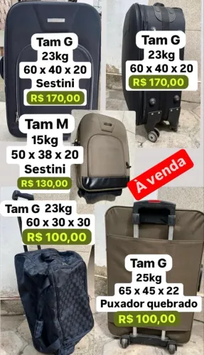 Mala Média e Malas grandes