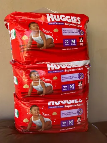 Fraldas descartáveis Huggies Supreme Care - M c/72un