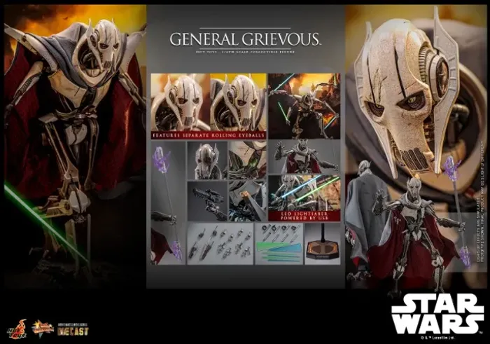 Figura Star Wars - General Grievous 1/6 Hot Toys (Semi Novo)