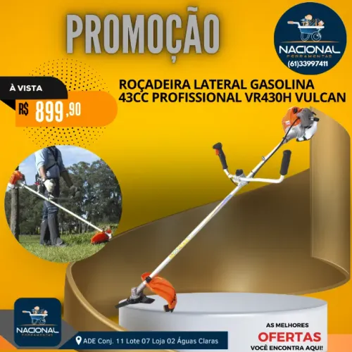 Roçadeira Lateral Profissional VR430P 43CC 1,7HP Vulcan