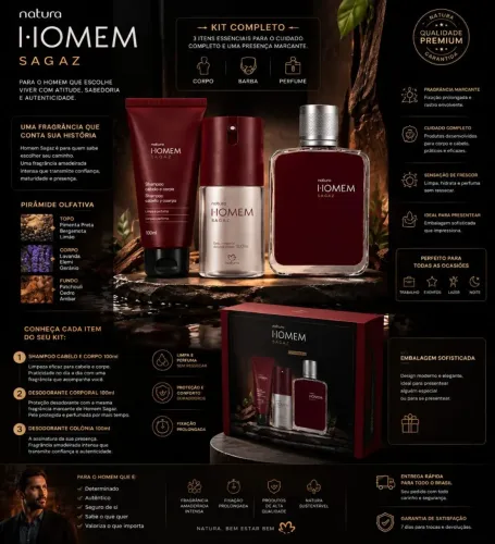 Kit perfume homem natura