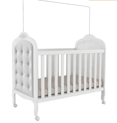 Berço Mini Cama 3 em 1 com Capitonê 100% MDF + Colchão