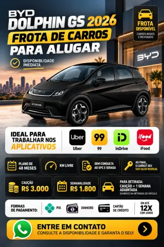 BYD DOLPHIN GS 2026 - LOCAÇÃO COM OPÇÃO DE COMPRA ? ? Ideal para Uber Black & 99!