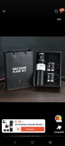 Garrafa térmica com xícara