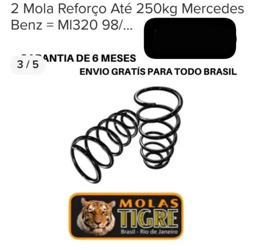 2 mola reforço até 250KG Mercedes benz MI320