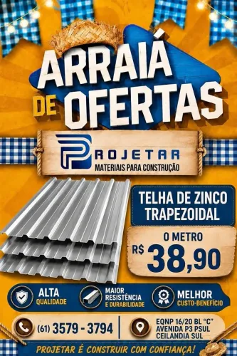 TELHA DE ZINCO 38,90 O METRO