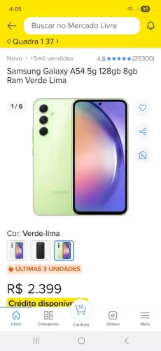 Samsung A54 novo sem uso ainda na caixa aberto só prá conferir.