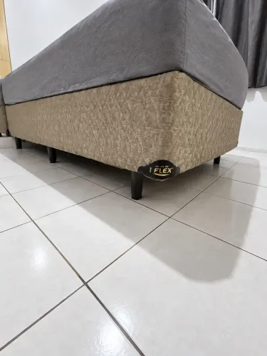 Cama Box Casal - Base Bege