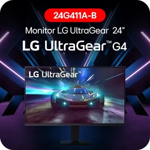 Monitor LG UltraGear 24G411A-B 24",FHD, 144Hz, 1ms, G-SYNC, AMD FreeSync, HDR10 - Novo