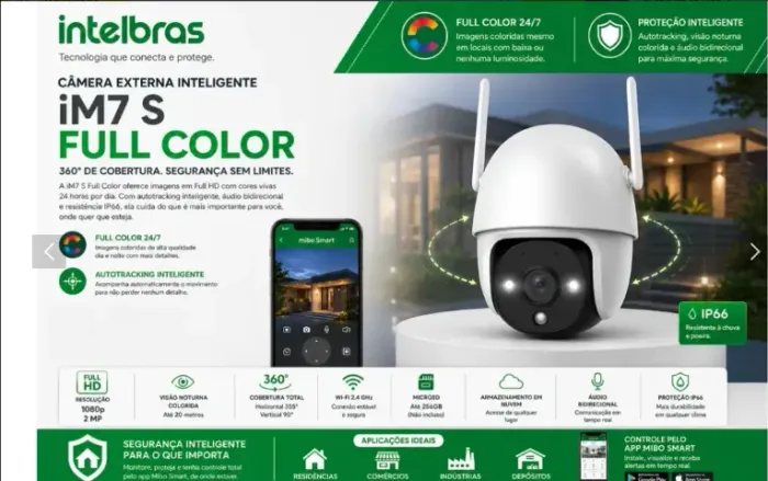 Câmera Inteligente a prova D'Água Intelbras iM7 