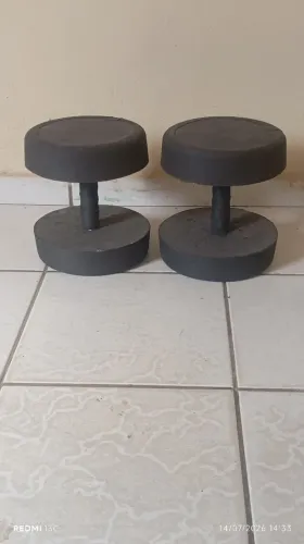 Par de Halter de 8kg artesanal com revestimento em EVA