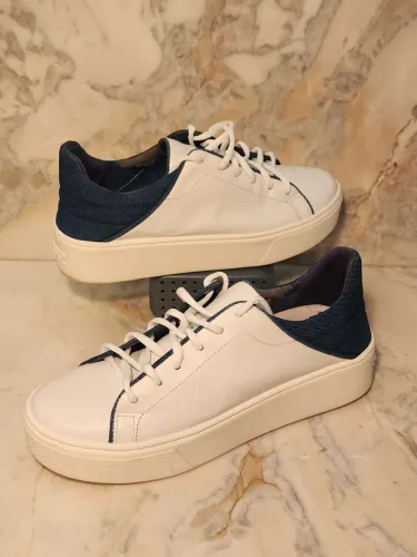 Tênis Schutz Play Enjoy Branco e Jeans Plataforma - Tam. 38