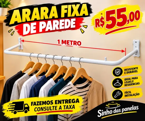 Arara fixa parede R$55,00