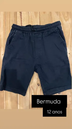 Bermuda preta de sarja infantil 12 anos