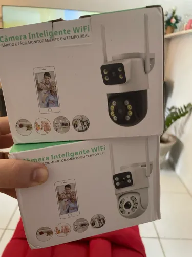 Câmera De Segurança Wifi Externa Rotativa Lente Dupla À Prova D'água