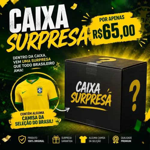 CAIXA MISTERIOSA CAMISA DO BRASIL 2026 e retrôs