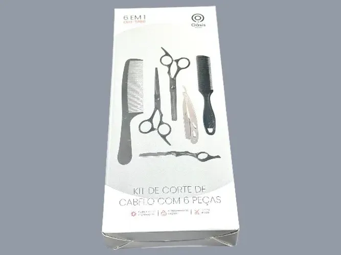 Kit de Corte de Cabelo Profissional Oásis 6 em 1 com Estojo