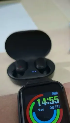 Smartwatch relógio inteligente digital eletromind masculino feminino+ fone bluetooth 