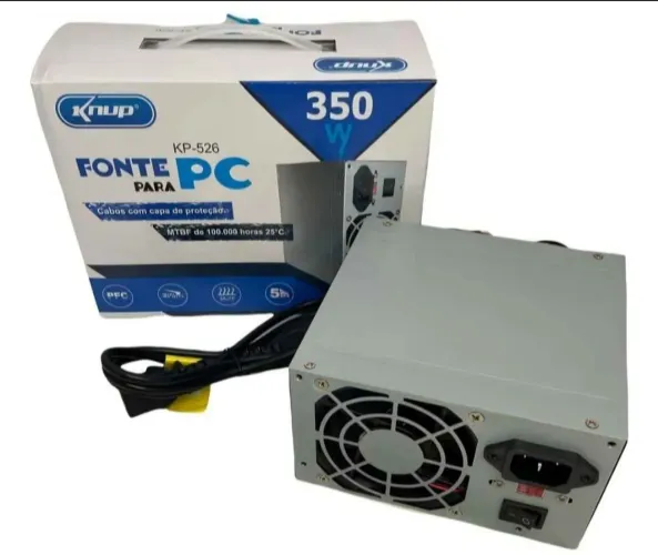 Fonte De Alimentação Pc Knup Kp-526 350w Prata 127/220v Prata