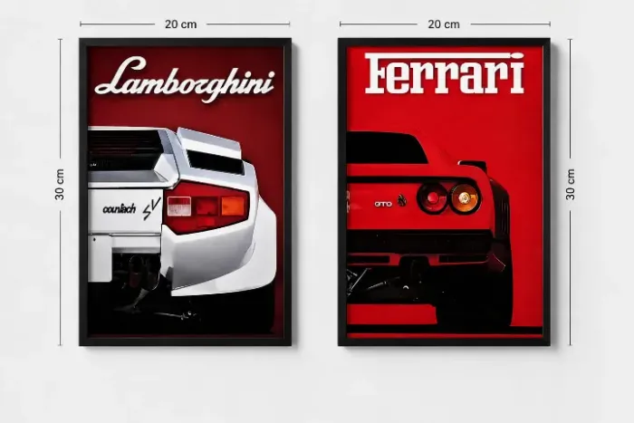 Kit Quadros Lamborghini + Ferrari