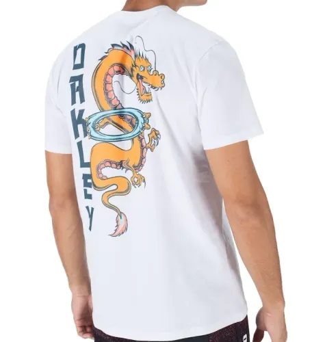 Camiseta original Oakley the Dragon tattoo branca