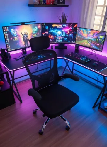 Cadeira Gamer Ergonômica Premium - Conforto Total - Lombar e Pescoço - Nova na Caixa!