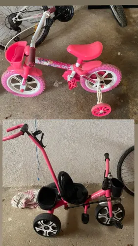 Troco bicicleta aro 12 e carrinho infantil 