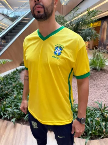 Camisa Bordada Seleção Bandeira do Brasil