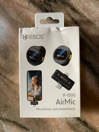 MICROFONE LAPELA HREBOS IF-1000 AIRMIC (NOVO) IOS/ANDROID