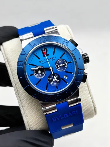 Relógio Bvlgari - Pulseira de Borracha Azul - 42mm - Quartzo 