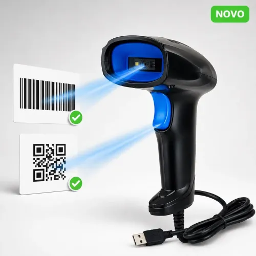 Leitor de Código de Barras 1D e QR Code USB Exbom