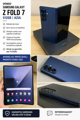 Celular Samsung Galaxy Z Fold7 Impecável! Na Garantia