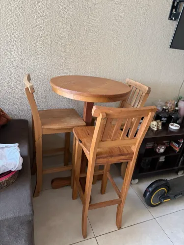 Conjunto de mesa bistrô madeira maciça 