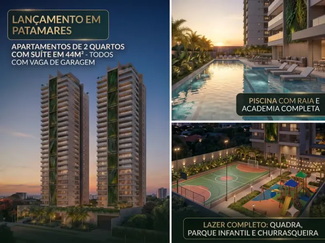 Apartamento 2 Quartos Sendo Uma Suíte, 44M² Em Patamares E Com 1 Vaga De Garagem. 1D297JD