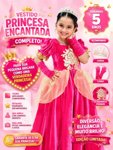 Vendo lindo vestido com acessórios princesa