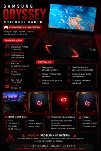SAMSUNG ODYSSEY - NOTEBOOK GAMER