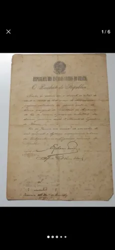Documento Original de 1919 com Assinatura do Presidente Epitácio Pessoa  Raro