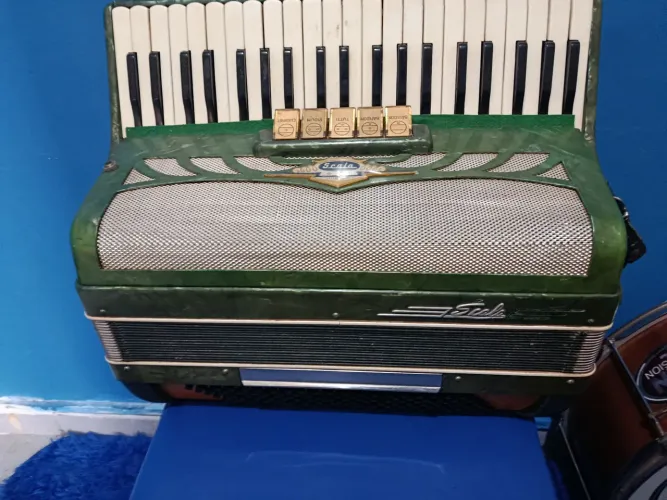 ACORDEON SCALA 120 BAIXOS HIPER NOVA E AFINADA ( ELETRIFICADA ). ACEITAMOS TROCAS
